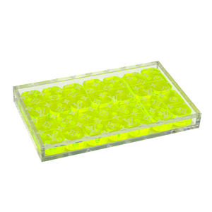 Jeu de dominos de luxe irisé, jeu de dominos moderne double six, jeu de dominos personnalisé avec logo sur le dos, boîte transparente en acrylique - Product Image 5