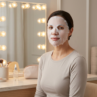 Masque facial sec en Lycell, 100% fibre Tencel, matériau naturel, doux et respectueux de la peau, masque facial sec