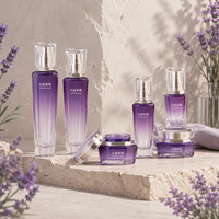 Ensemble de flacons en verre ambré dégradé rhomboïde de luxe 30g 50g 20ml 40ml 100ml 120ml pour l'emballage de produits cosmétiques et de soins de la peau