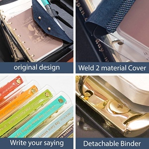 Mới đến biểu tượng tùy chỉnh Tạp Chí Chất lượng cao A5 A6 A7 thân thiện với môi rõ ràng PVC Bìa kế hoạch bán buôn PU da 6 nhẫn máy tính xách tay - Product Image 4