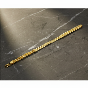 Bracelet Classique en Or 22 Carats pour Hommes, Design de Chaîne à Motifs Élégants, Bijou de Luxe, Cadeau pour Lui - Product Image 2