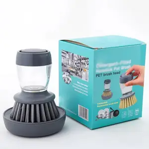 Ensemble de brosses de nettoyage de cuisine en silicone multifonctionnel 3 en 1 écologique Brosse à vaisselle et à casseroles