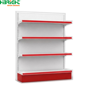 Étagère de présentation robuste en métal double face Highbright, nouvelle conception, blanche, pour centre commercial, supermarché, gondole de magasin - Product Image 2