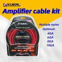Amplificateur audio professionnel pour voiture 4GA avec câbles RCA, kits de câblage avec gaine en PVC pour l'installation dans les systèmes audio de voiture