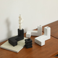 Diffuseur d'encens et d'aromathérapie en céramique rétro moderne noir et blanc Design géométrique pour le salon et le bougeoir