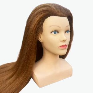 Tête de mannequin femme longue et droite pour la <span class=keywords><strong>coiffure</strong></span>, la coupe et le tressage, idéale pour les écoles de <span class=keywords><strong>coiffure</strong></span> et les salons de formation en coiffage. - Product Image 2