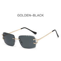 2025 nouveau modèle de lunettes de soleil carrées biseautées sans cadre en diamant-lunettes de soleil de style punk à la mode pour la photographie de rue