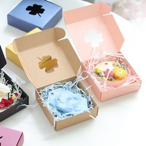 Colorful <b>small</b> kraft paper folding <b>gift</b> box with die-cutting window, customizable according to needs - Product Image 2