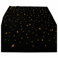 Rideau LED Lumineux Étoilé Blanc Chaud en Tissu Noir pour Décoration de Scène et Mariage