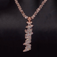 Oferta Especial: Colgante Personalizado con Nombre en Forma de Pera, Chapado en Oro de 14K sobre Plata S925, con Moissanita VVS, Estilo Bali Hip Hop, Joyería Unisex