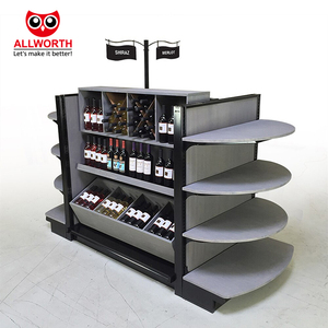 Palettes ou seaux <span class=keywords><strong>en</strong></span> option de conception personnalisée sur les étagères latérales <span class=keywords><strong>en</strong></span> bois des supermarchés pour les vins et les boissons - Product Image 5