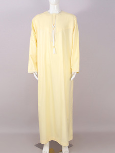Ropa Islámica, Thobe Omaní de Manga Larga para Hombre, Jubba Árabe con Cremallera, Thobe Musulmán Saudí Árabe de Dubái para Hombre - Product Image 6