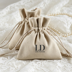 Customized Luxury Microfiber Jewelry Bag Jewelry <b>Drawstring</b> Bags Jewelry Gift Packing Pouch With Personalized Logo for <b>bracelet</b> - Product Image 1