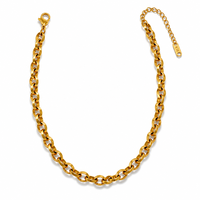 Collier tendance en acier inoxydable plaqué or 18 carats avec chaîne « nez de cochon » 2026, prêt à être expédié en gros pour femmes et hommes
