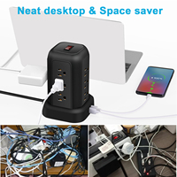 Nouveau populaire bureau organisateur de puissance maison multi-prise prise parafoudre tour USB bande d'alimentation 12 prises 4 ports USB a C