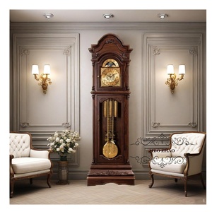 Orologio <span class=keywords><strong>a</strong></span> <span class=keywords><strong>Pendolo</strong></span> Antico di Lusso in Stile Country Francese, in Legno Massello, con Illuminazione LED, Movimento Tedesco <span class=keywords><strong>Hermle</strong></span>, Suoneria Oraria ad Arco - Product Image 2