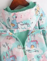 Lässige Jacke mit Reißverschluss für Mädchen Bedruckte Sport- und Outdoor-Bekleidung für Kinder für Frühling & Herbst