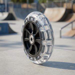Rueda de Neumático Sólido Transparente EMCO con Buje Negro y Rodamientos 608ZZ Modelo E-KS8-1-1 para Patinete Eléctrico - Product Image 3