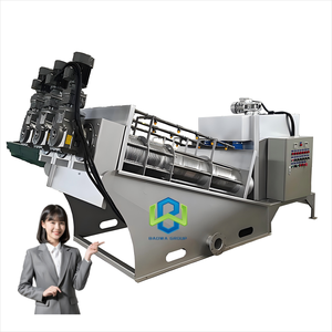 स्टेनलेस स्टील कीचड़ डीवॉशिंग मशीन स्क्रू प्रेस अपशिष्ट जल उपचार संयंत्र कीचड़ डीहाइड्रेटर कुशल - Product Image 1