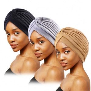 Lot de 3 turbans et bonnets multifonctionnels en polyester pour femmes musulmanes, couleur unie, accessoires de mode d'extérieur, vente en gros, prêts à expédier - Product Image 1