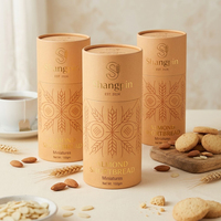 Emballage alimentaire personnalisé biodégradable pour biscuits, doublure en aluminium, boîte cylindrique, logo personnalisé pour biscuits, chewing-gum