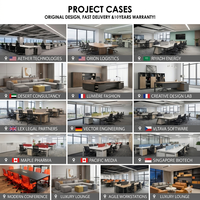 Bureau de direction élégant Yazhi pour cadres intermédiaires, style minimaliste, grand rangement, mobilier de bureau haut de gamme, panneau mélaminé