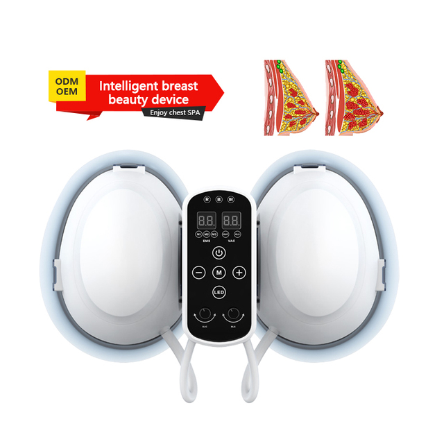 2-in-1 Desktop Breast Beauty Device with Adjustable Negative Pressure Microcurrent 20 Levels LED Therapy for Home Use