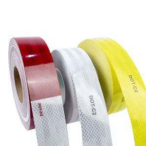 <span class=keywords><strong>Bande</strong></span> rétro-<span class=keywords><strong>réfléchissante</strong></span> DOT-C2 5cm*45.7cm Rouge et Blanc Haute Intensité Autocollant de Sécurité Automobile Auto-Adhésif - Product Image 1