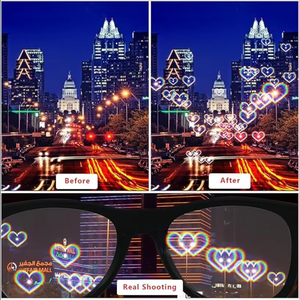 نظارة حفار للغاية تُظهر الضوء تأثير موشور ثلاثي الأبعاد EDM قوس قزح منظار كالايدوسكوب على شكل نظارات شمسية لحفلات الهذيان - Product Image 2