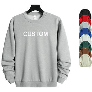 Atacado Oem Hoodie Logotipo Personalizado Unisex Francês Terry Plus Size Tripulação Pescoço Camisola Homens <span class=keywords><strong>Pullover</strong></span> Plain Hoodie Barato - Product Image 1