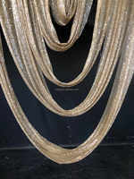 Rideaux de fond de mariage à paillettes dorées brillantes rideaux de scène avec cadre de support pour les décorations de plafond de fête et de mariage