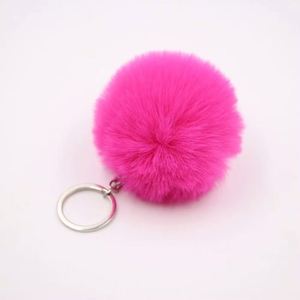 Promotional Gift Hot Selling Multi-Color Fluffy Soft Durable Bulk Plush Toy Puff Ball Cute Keychain for Women - Product Image 4