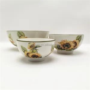 Mangkuk keramik cina Set/ 3 buah pabrik Microwave Oven keramik Mi pencampuran mangkuk segar