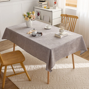 Solid Color Simple Style Polyester Dining Room <strong>Tablecloth</strong> Soft Thickened Machine Washable Rectangular <strong>Tablecloth</strong> for Home - Product Image 1
