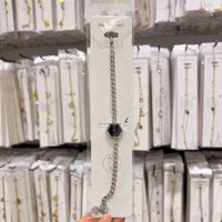 Gelang Jam Tangan Stainless Steel, Liontin Jam Tangan, Gelang Perak Lapis Anti Karat, Perhiasan Rantai Tangan Wanita, Model Tumpuk, Fashionable