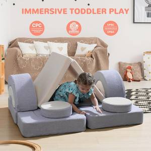 Canapé modulable pour enfants Fortplay, mobilier de chambre et de salle de jeux pour tout-petits, convertible en mousse et coussin de sol pour garçons et filles - Product Image 3