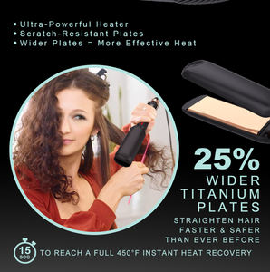 Lisseur de cheveux professionnel électrique en céramique à ions 450 degrés, chauffage rapide, plaque large en titane, <span class=keywords><strong>plancha</strong></span> - Product Image 6