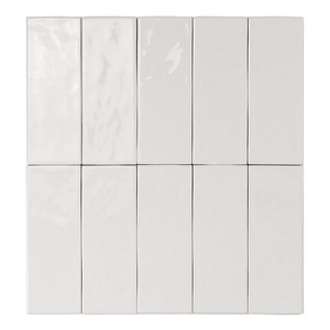 Piastrella Bianca Goa 7,5 X 20 Cm Finitura Lucida Bordi Irregolari - Product Image 1