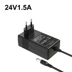 Adaptor Catu Daya Sakelar Colokan Eu 12v3a 36W untuk Adaptor Daya Led 24V 1,5a