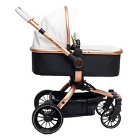 Poussette convertible pliable portable pour bébé, berceau, landau, poussette en lin 3 en 1 avec siège auto, cadre en alliage