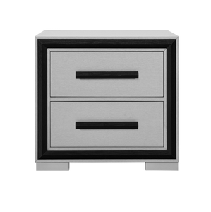 2025 Modern Minimalist Two-Drawer Nightstand Gray <b>Black</b> Wood Bedroom Furniture Convertible Adjustable for Hotel Apartment - Product Image 1