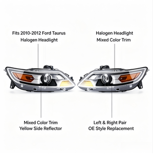 Conjunto de Faros Delanteros para Ford <span class=keywords><strong>Taurus</strong></span> 2010-2012, Faro Halógeno Izquierdo y Derecho, Repuesto OEM, Compatible con FO2502280 FO2503280 - Product Image 3