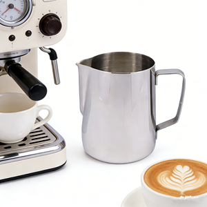350ML 400ML 500ML600ML Coffee Accessories Stainless Steel Milk Frothing <strong>Pitcher</strong> With Handle - Product Image 1