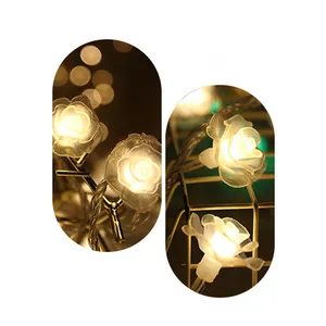 100 LED a batteria Flicking Rose Flower String Light, Rose Flower String Lights a batteria per la festa di nozze a casa