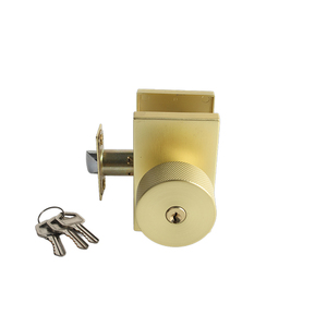Exterior <strong>Door</strong> <strong>Knob</strong> with Key, Zinc Alloy Brushed Gold <strong>Door</strong> <strong>Knob</strong> Exterior, Locking Doorknob with Lock and Key, Bedroom - Product Image 1