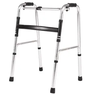 Andador para ancianos, altura ajustable, aleación de aluminio plegable y andador de acero inoxidable para discapacitados