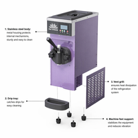 Machine à glace molle commerciale haut de gamme, construction en acier inoxydable, garantie d'un an, fabrication en Chine, prix abordable