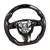 Volant sport en fibre de carbone forgée rouge avec LED et indicateur de régime pour Cadillac CTS CTSV CTS-V CT4 CT5 ATS ATSV, compatible avec la fonction chauffante