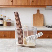 Petite boîte de rangement portable pour baguettes, de qualité alimentaire, pour la cuisine à domicile, support mural en plastique pour vaisselle avec drainage