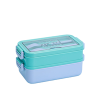 Boîte à lunch bento en acier inoxydable 304, anti-fuite, compatible micro-ondes, avec extérieur en plastique, logo personnalisé, boîte à lunch bento pour enfants
